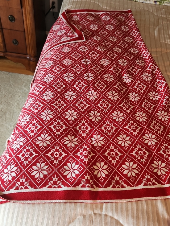 Source Unknown Other - Classic Red and White Christmas Throw Blanket - Home Holiday